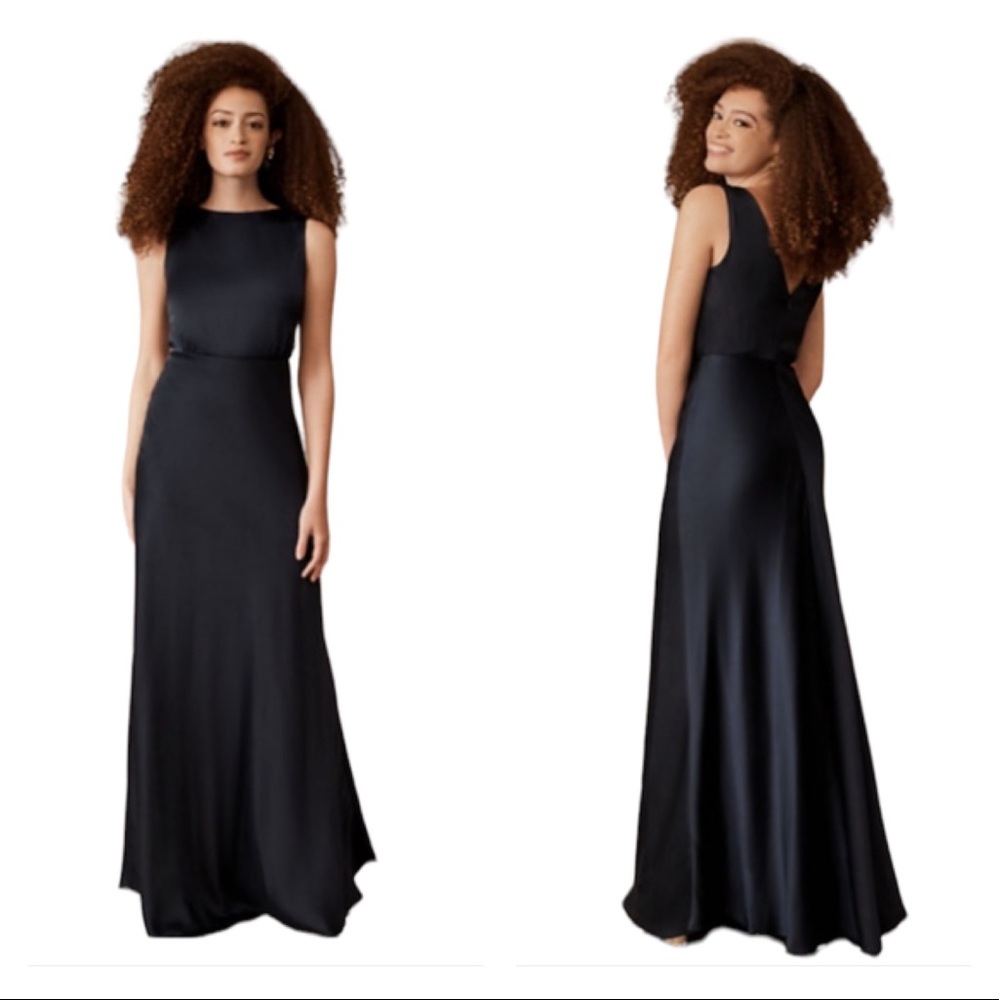 BHLDN x Anthropologie Beckett Satin Charmeuse Maxi Dress
